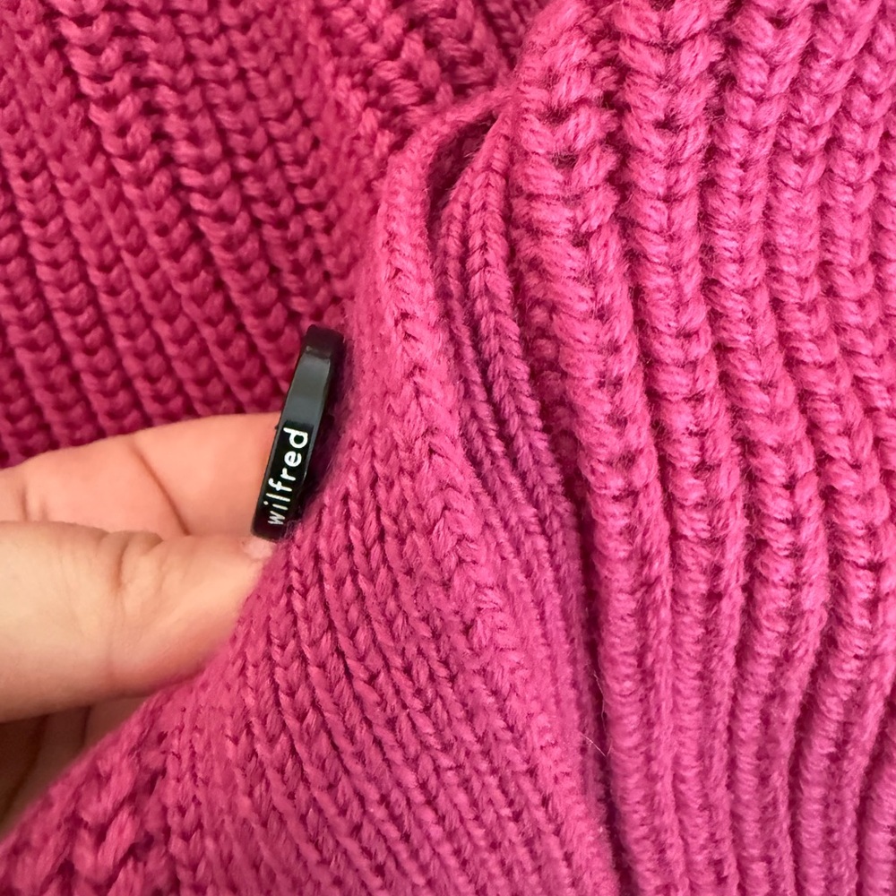 Wilfred Aritzia Merino Wool Cardigan | Magenta | Size M | NWT - Picture 5 of 6